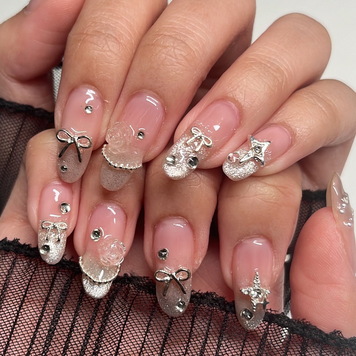 Cateye natural gel manicure